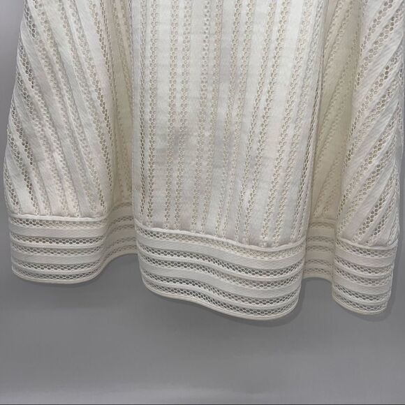 J. Crew White Eyelet A-Line Mini Skirt Summer Skater Skirt Petite Size 2 - Picture 7 of 11